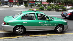 A taxi in Guangzhou, China