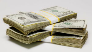 Cash stacked - stimulus checks